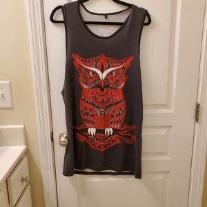 Electro Threads Trippy Owl Tank Top